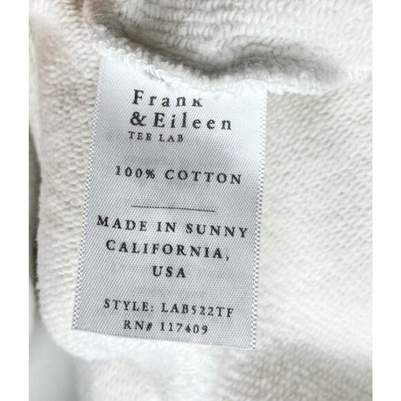 FRANK & EILEEN Sz L Large Beach Cardigan Open Front Triple Fleece Vintage White - Picture 4 of 11